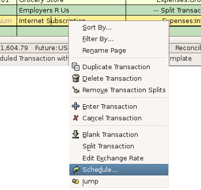 Step 2 Of Creating Scheduled Transaction From The Ledger