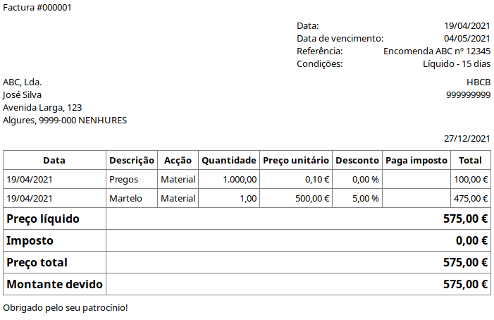 Factura imprimível