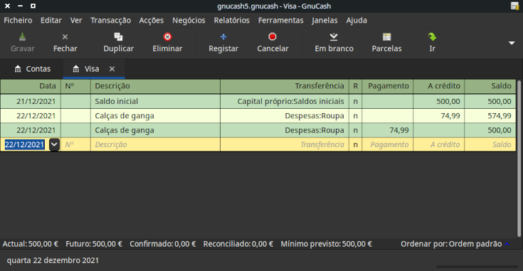 Compra com cartão de crédito reembolsada 1