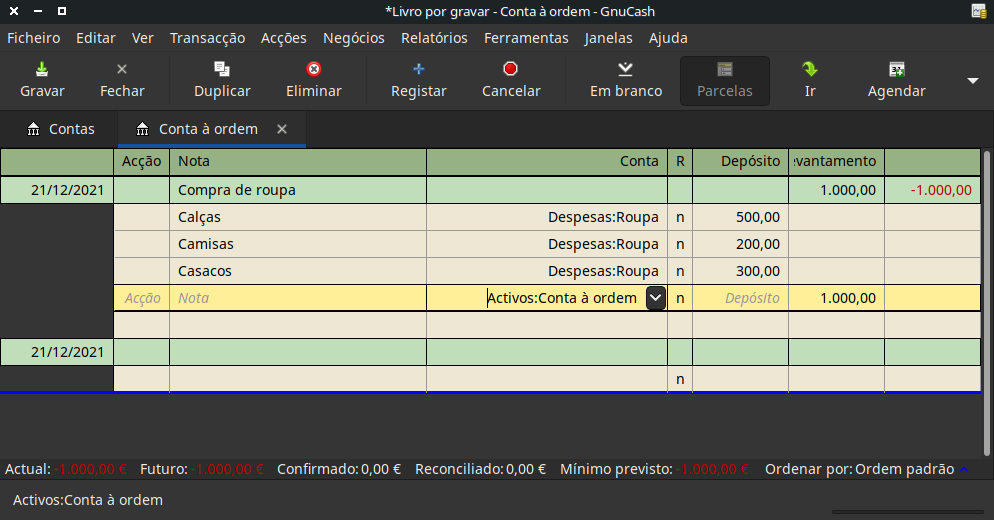 Como se alteram os cabeçalhos das parcelas