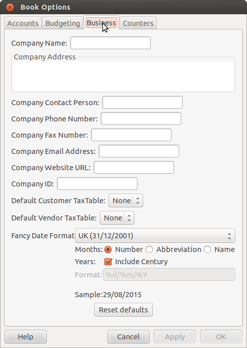 Entering Company Information